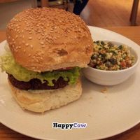 Vegan forest burger at Avocado in Athens