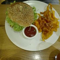 Forest mushrooms burger at Avocado in Athens
