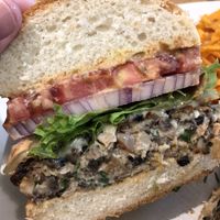 Mushroom burger at Avocado in Athens