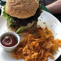 Avocado burger at Avocado in Athens