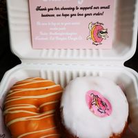 Pumpkin spice and cat Burglar doughnut at Cat Burglar Dough Co in Brighton