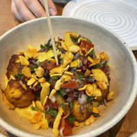 bhel puri, coconut cashews, anaanas yoghurt  at Mallow - Borough Market in South East London