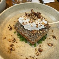 labneh, walnut kataifi, sugarsnap gremolada  at Mallow - Borough Market in South East London