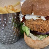 Fried “chicken” burger  at Mallow - Borough Market in South East London
