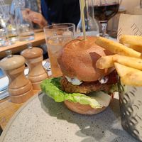 Burger and lovely fries at Mallow - Borough Market in South East London