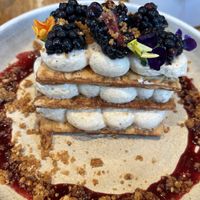 Blackberry praline mille-feuille  at Mallow - Borough Market in South East London