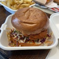 Truffle chick’n burger  at Mallow - Borough Market in South East London