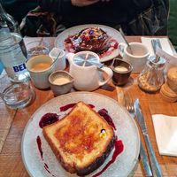 Choco pancakes and creme brulee french toast at Mallow - Borough Market in South East London