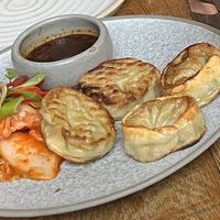 Dumplings with gochujang sauce  at Mallow - Borough Market in South East London