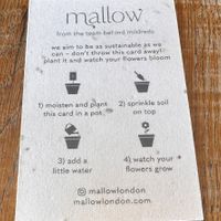 They give you a card with the check that you can plant 🪴 So cute!   at Mallow - Borough Market in South East London