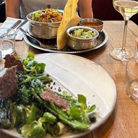Whipped feta plate and mushroom biriyani  at Mallow - Borough Market in South East London