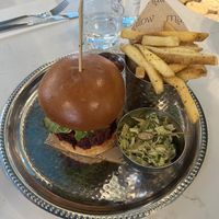 Beetroot tempeh burger  at Mallow - Borough Market in South East London