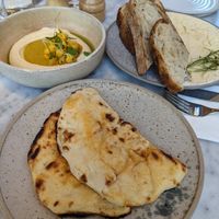 Naan and hummus at Mallow - Borough Market in South East London