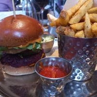 Beet and tempeh smash burger at Mallow - Borough Market in South East London