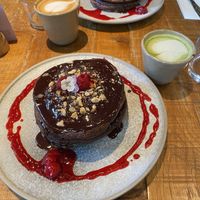 Black Forest chocolate pancakes  at Mallow - Borough Market in South East London