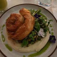 Börek filled with porcini, walnuts and dates on tabouleh   at Mallow - Borough Market in South East London