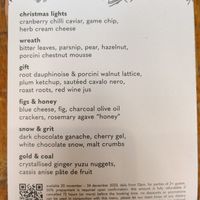 Xmas tasting menu details at Mallow - Borough Market in South East London