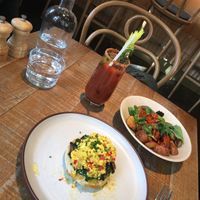Scrambled tofu muffin and home fries   at Mallow - Borough Market in South East London