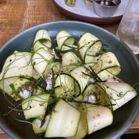 Courgette carpaccio with vegan mascarpone   at Mallow - Borough Market in South East London