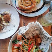 Laksa, filo pie with aubergine at Mallow - Borough Market in South East London