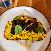 Scrambled tofu mushroom toast at Mallow - Borough Market in South East London