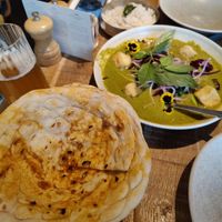 Green Amok with coconut rice and flat bread at Mallow - Borough Market in South East London