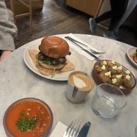 Sausage bun & potatoes   at Mallow - Borough Market in South East London