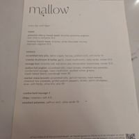 Morning menu, March 2026 at Mallow - Borough Market in South East London