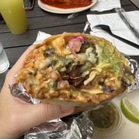 Chile relleno burrito  at Guacamaya Oasis Plant Based Mexican Cuisine in Downey