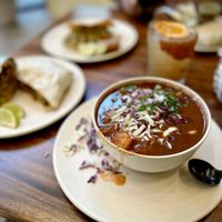 Menudo  at Guacamaya Oasis Plant Based Mexican Cuisine in Downey
