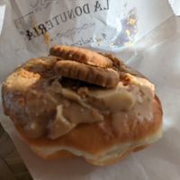 Slightly smashed caramel with lotus cookie donut at La Donuteria - Spalena in Prague