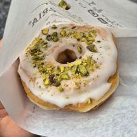 Icing glossy donut at La Donuteria - Spalena in Prague