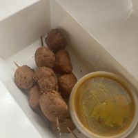 Chicken satay skewers  at Wawin Vegan Chinese in Salford