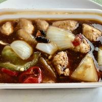 Chicken in black bean sauce   at Wawin Vegan Chinese in Salford