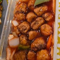 Sweet and sour vegan chicken at Wawin Vegan Chinese in Salford