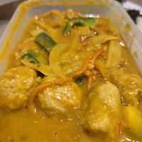 Mock chicken satay at Wawin Vegan Chinese in Salford