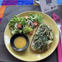 Avo on toast  at Johannes Comfort Food and Bar in Merida