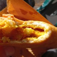 Vegetable samosa, quite crunchy and thick on the outside at Currant Affairs in Leicester