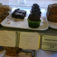 Vegan desserts section of deli case at Currant Affairs at Currant Affairs in Leicester