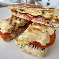 Stop sandwich with vegan cheese  #Veganuary at Nostro Café Costa in Xabia