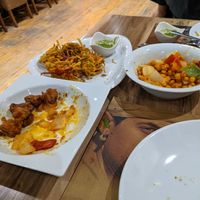 We were so excited we forgot to take a before picture, the crispy corn, chili mushrooms and pakora. All AMAZING at Namaste India in Nevsehir