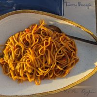 Vegan linguini at Mouragio in Paros