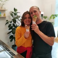 Vychutnali jsme si lahodné kakao, matchu, mák, a vanilku at Imaginarni Zmrzlina in Prague