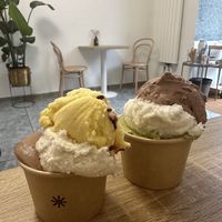Our ice creams  at Imaginarni Zmrzlina in Prague