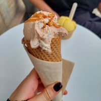 Salted caramel ice cream at Imaginarni Zmrzlina in Prague