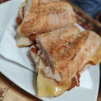 Very nice cheese and sobrasada - vegan ofc at La Riera - Vallcarca in Barcelona