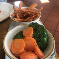 Sweet potato fries and seasonal veg at The Barn Bar & Country Kitchen in Downpatrick