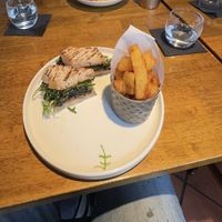 Portobello sandwich with chips   at The Barn Bar & Country Kitchen in Downpatrick