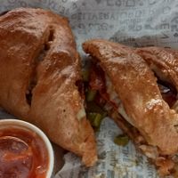 Vegan calzone at Sarpino's Pizzeria in Coral Springs