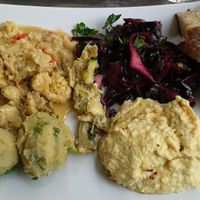 Daily menu, different dishes at En Deli Haga in Gothenburg